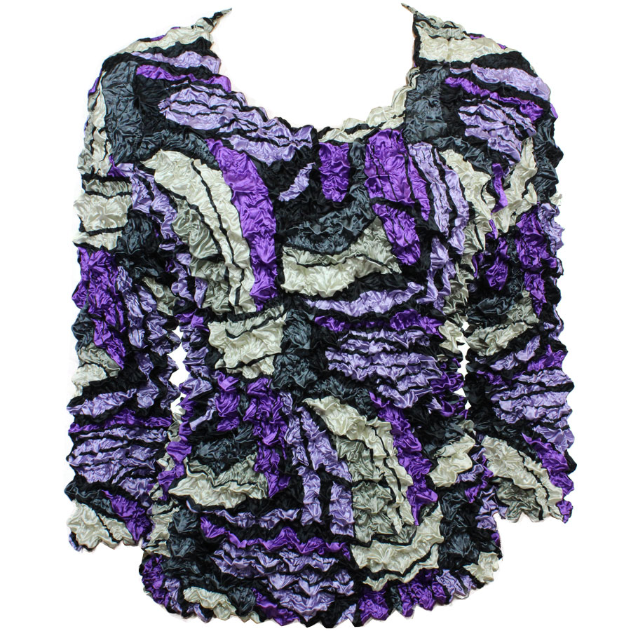232 - GOURMET Popcorn - Three Quarter Sleeve - Pop Art - Purple